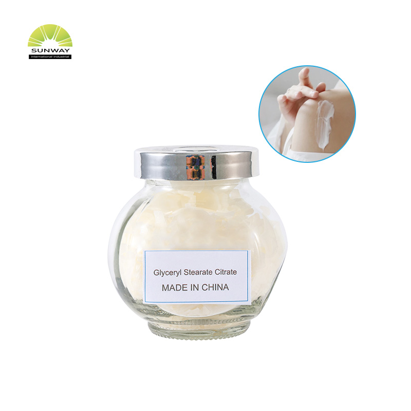 Émulsifiant cosmétique de qualité supérieure, citrate de stéarate de glycéryle à 100 %, CAS 55840-13-6, pour le maquillage.