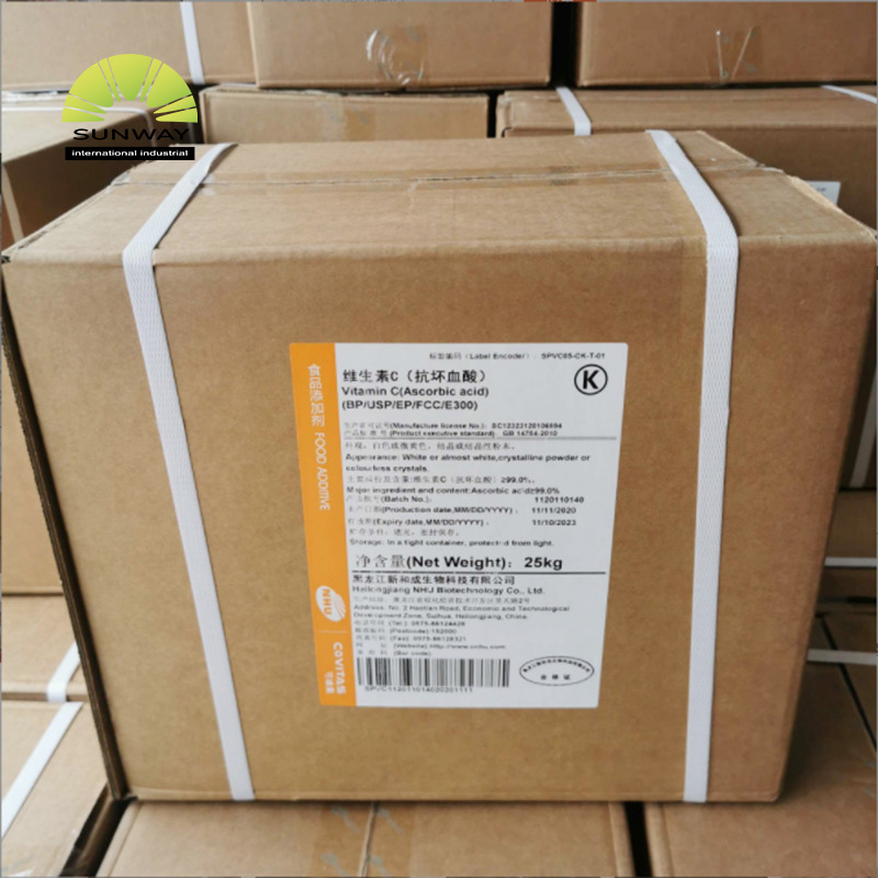 Sunway Additifs alimentaires de haute pureté 99 % L Acide ascorbique Vitamine C (Vc) Poudre 25 kg/carton