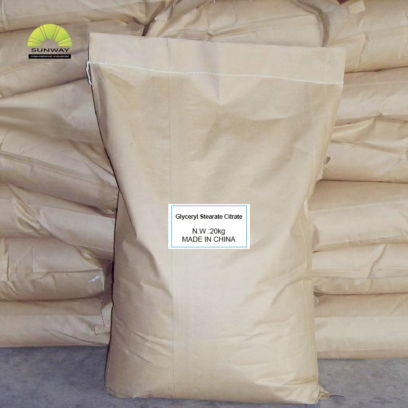 Émulsifiant cosmétique de qualité supérieure, citrate de stéarate de glycéryle à 100 %, CAS 55840-13-6, pour le maquillage.