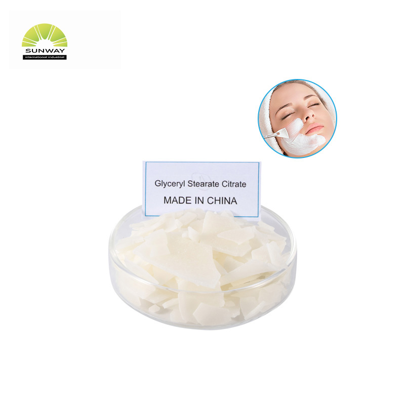 Émulsifiant cosmétique de qualité supérieure, citrate de stéarate de glycéryle à 100 %, CAS 55840-13-6, pour le maquillage.