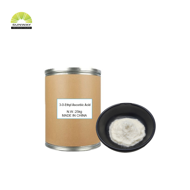 Matières premières cosmétiques éclaircissantes pour la peau : poudre d’acide 3-O-éthyl ascorbique à 99,98 % (VCE) pour produits blanchissants