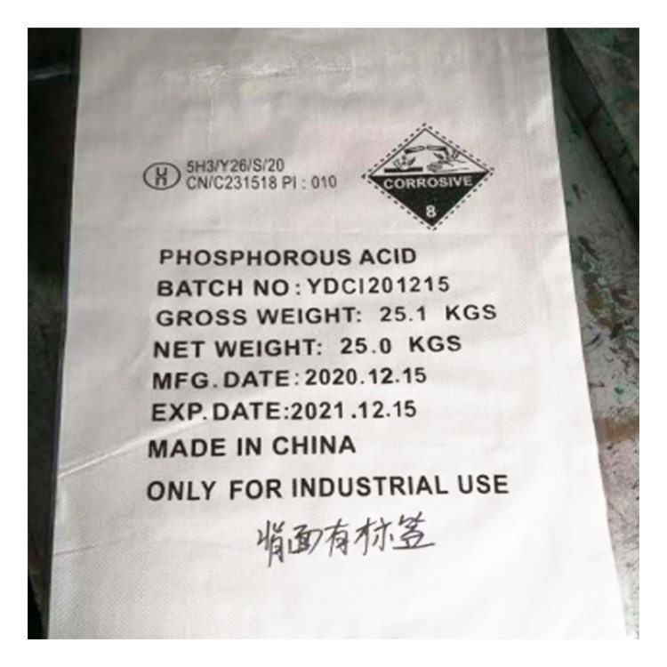 Catégorie d'industrie de l'acide h3po3 de l'acide phosphoreux 98,5% CAS 7664-38-2