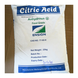 Acide citrique anhydre de marque en vrac de Chine pour le prix des denrées alimentaires