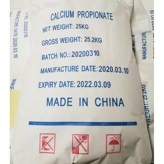 Propionate de calcium de qualité alimentaire en vrac e282 poudre blanche granulaire blanche pour boulangerie CAS 4075-81-4 sac de 25 kg