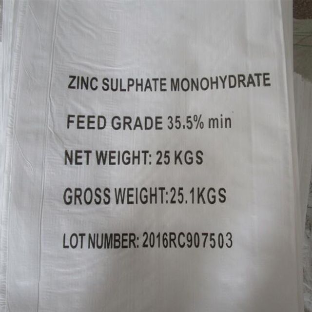  Filet mono de qualité alimentaire de sulfate de zinc 25 kg/sac 33%-35% fabricant d'engrais en poudre