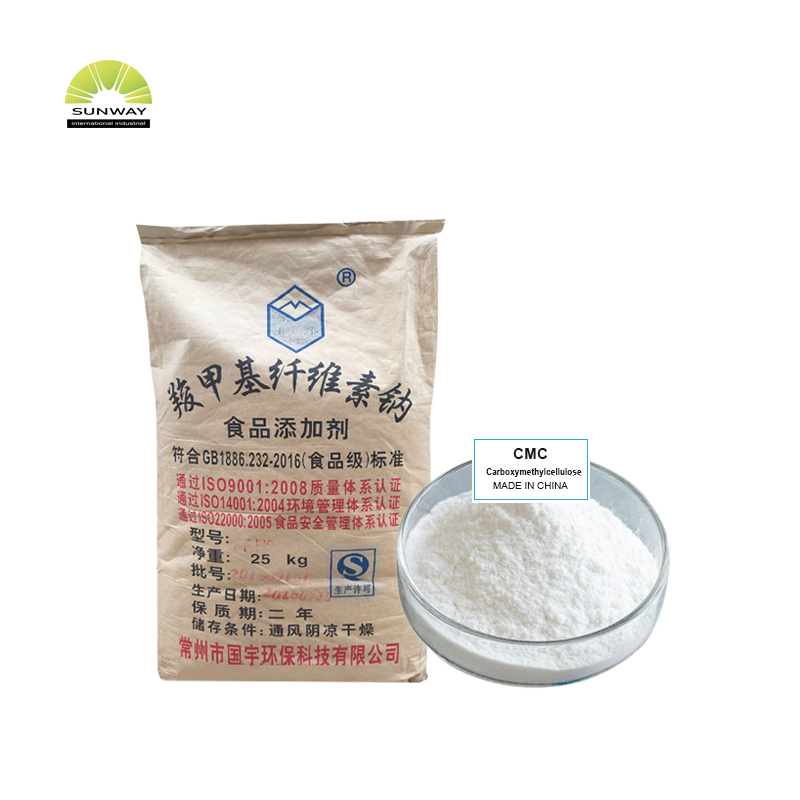 SUNWAY Fournisseur de l'alimentation Raw chimique Sodium Carboxyméthyl Cellulose CMC Powder pour le détergent